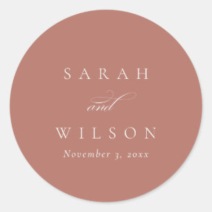 Simple Chic Elegant Script Black Navy Wedding Clas Classic Round Sticker