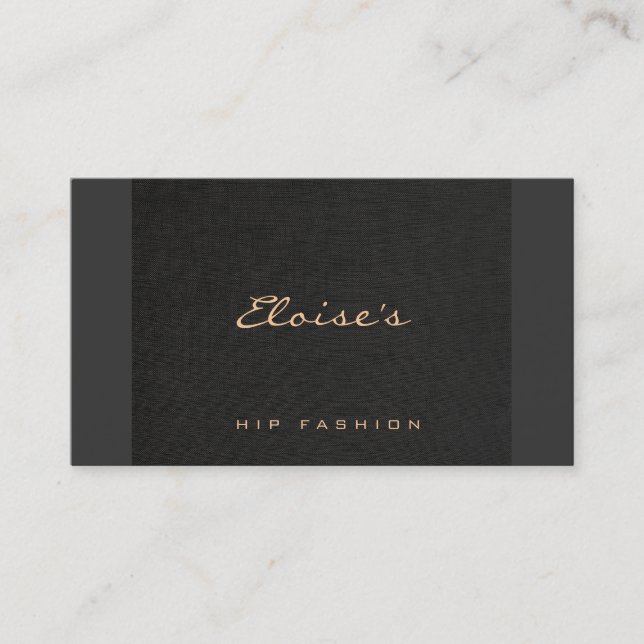 Simple Chic Fashion Designer Minimalist Black Business Card (Front)