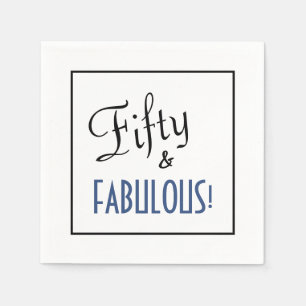 Simple Chic Fifty & FABULOUS! Birthday Party Napkin