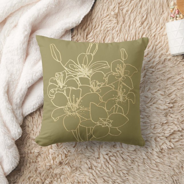 Simple Chic Floral Throw Pillow (Blanket)