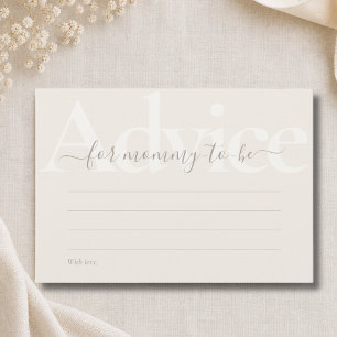 Simple Chic Gender Neutral Baby Shower Advice Card