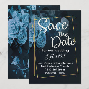 Simple Chic Gold Geometric Frame save the date Invitation