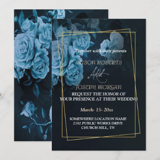 Simple Chic Gold Geometric Frame   Wedding Invitation