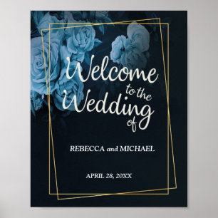 Simple Chic Gold Geometric Frame  Wedding Poster