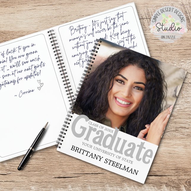 Simple Chic Graduation Grad Party livre d'invité (simple chic graduation grad party guest book for high school or college seniors)