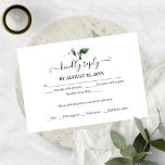 Simple Chic Greenery Eucalyptus Wedding RSVP Enclosure Card<br><div class="desc">A simple chic greenery wedding rsvp card. Easy to personalize with your details. CUSTOMIZATION: If you need design customization,  please contact me via chat; if you need information about your order,  shipping options,  etc.,  please contact Zazzle support directly</div>