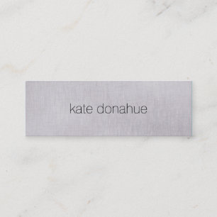 Simple Chic Grey Professional Linen "Look" Texture Mini Business Card