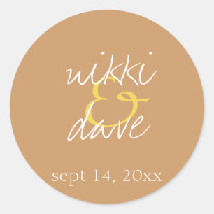 Simple chic handwritten wedding favour label seal