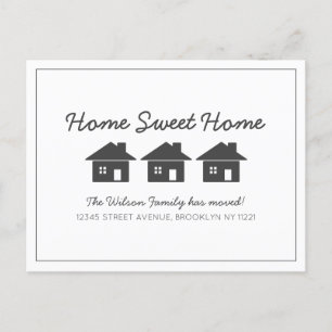 Simple Chic Home Sweet Home We've Moved Moving Announcement Postcard