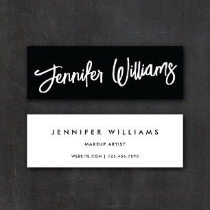 Simple Chic Minimalist + Calligraphy Script Mini Business Card