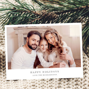 Simple Chic Minimalist Happy Holidays Photo