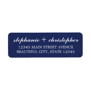 Simple Chic Minimalist Navy Blue Script Typography