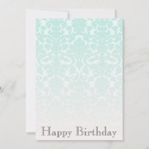 Simple Chic Mint Damask Invitation d'anniversaire