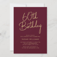 Simple Chic Modern 60th Birthday