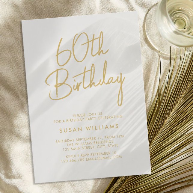 Simple Chic Modern 60th Birthday Invitation (Creator Uploaded)