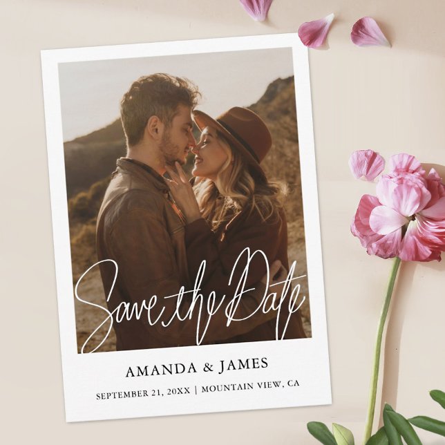 Simple Chic Modern Photo Engagement  Save The Date (Creator Uploaded)