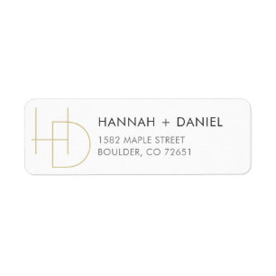 Simple Chic Monogram Mariage Adresse de retour