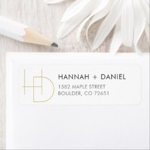 Simple Chic Monogram Wedding Return Address