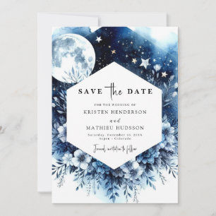 Simple Chic Moonlit Wedding Save The Date