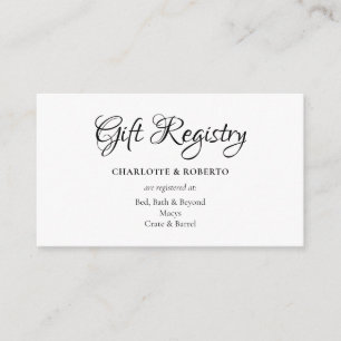 Simple Chic Moroccan Wedding Gift Registry Enclosure Card