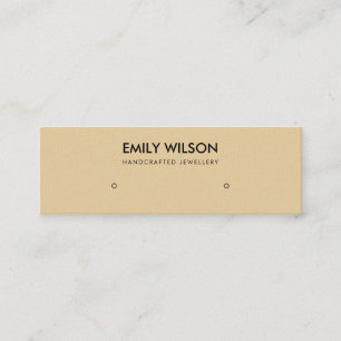SIMPLE CHIC OCHRE KRAFT STUD EARRING DISPLAY LOGO MINI BUSINESS CARD