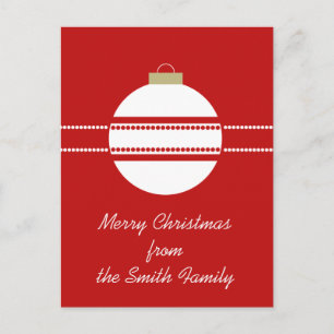 Simple Chic Ornament Christmas Postcard