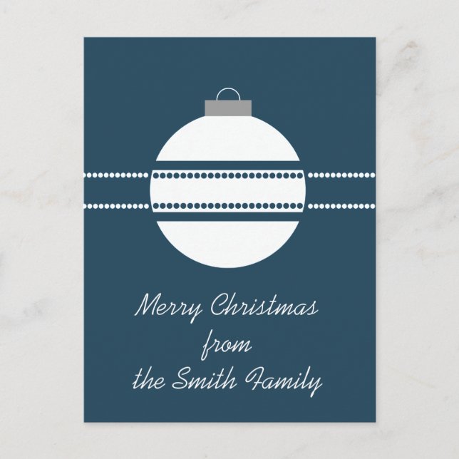 Simple Chic Ornament Christmas Postcard (Front)