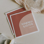 Simple chic peach terracotta arch wedding napkin<br><div class="desc">Minimalist yet striking: adopt this slightly retro elegant typographic design for your wedding stationery,  with a modern arch design and terracotta & burnt orange colours. Fully customizable text,  colours and backgrounds.</div>