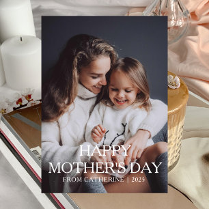 Simple Chic Personalized Family Mothers Day Holiday Card