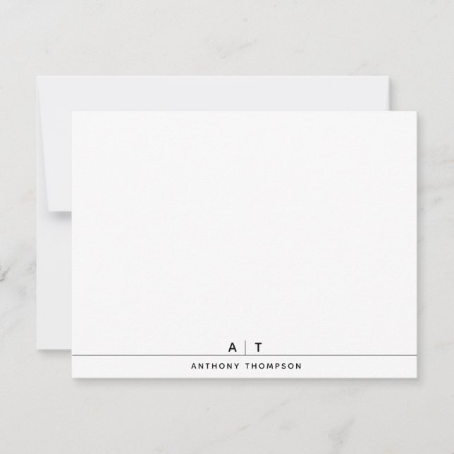 Simple Chic Personalized Monogram  Card (Front)