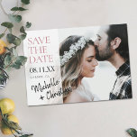 Simple Chic Photo Wedding Save the Date Magnet<br><div class="desc">Simply chic. This stylish, modern wedding save the date thin magnet card has a bright, clean and fresh design featuring a semi-transparent portion on the left for your text, lending a feeling of flow. To add to that effect, depending on the length of your first names, one or both might...</div>