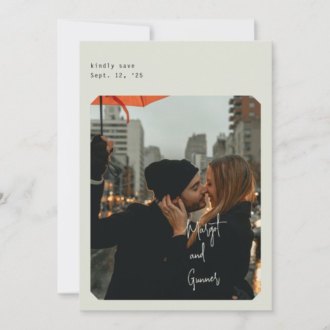 Simple Chic Save the Date card (Front)