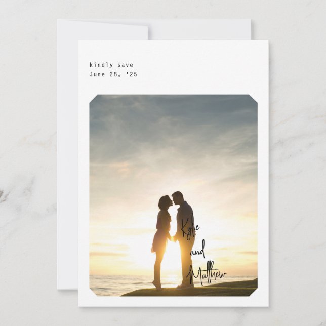 Simple Chic Save the Date card (Front)
