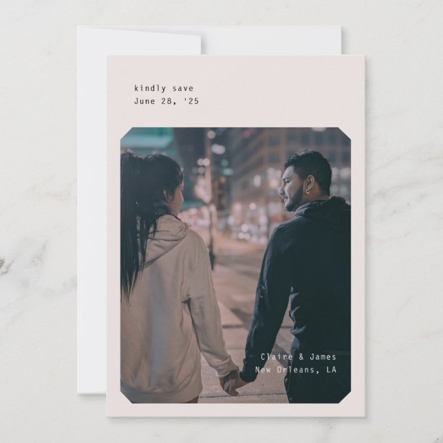 Simple Chic Save the Date card (Front)