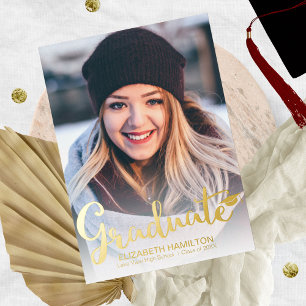 Simple Chic Script Graduation Announcement