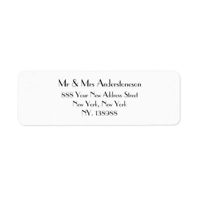 Simple chic script modern B & W return address  (Front)