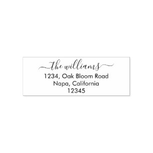 Simple Chic Script Personalized Rubber Stamp