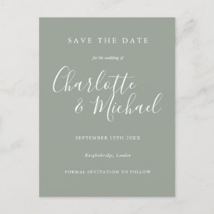 Simple Chic Script Save the Date Announcement Postcard