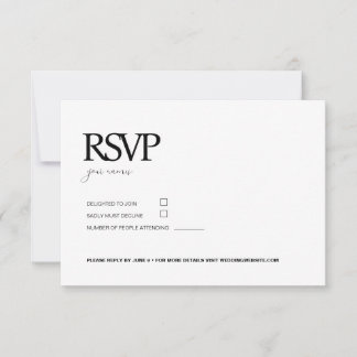 Simple Chic • Stylish Modern Minimalist • Elegant RSVP Card
