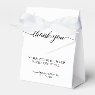 Simple chic thank you Personalized Wedding  Favor Box