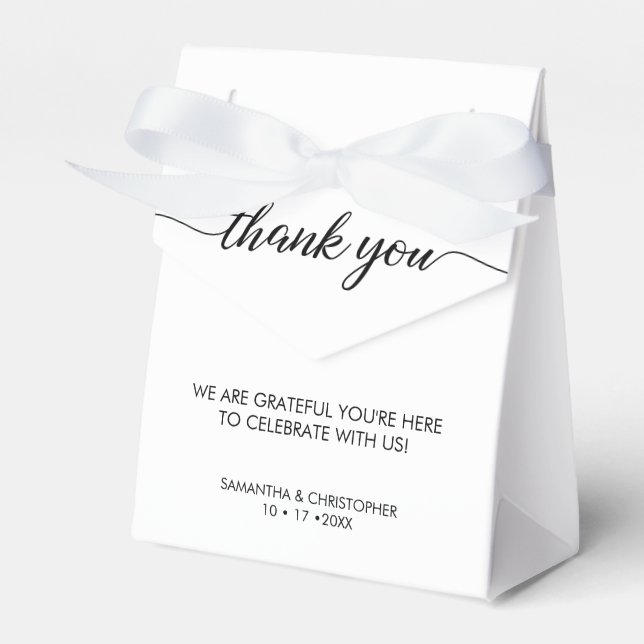 Simple chic thank you Personalized Wedding  Favor Box (Front Side)