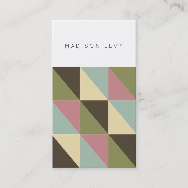Simple Chic Triangle Pattern Business Cards (Front)