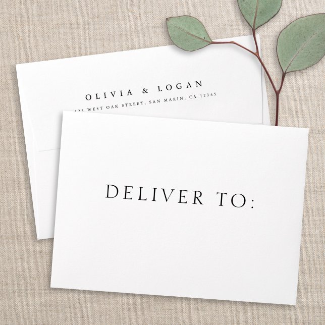 Simple Chic Typography Wedding Return Address Envelope (Creator Uploaded)