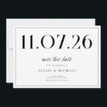 Simple Chic Wedding Non-Photo Save The Date<br><div class="desc">A simple modern save the date card. Personalize this chic black and white design to have your wedding date,  names and details.</div>