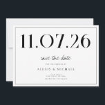 Simple Chic Wedding Non-Photo Save The Date<br><div class="desc">A simple modern save the date card. Personalize this chic black and white design to have your wedding date,  names and details.</div>