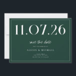 Simple Chic Wedding Non-Photo Save The Date<br><div class="desc">A simple modern save the date card. Personalize this chic emerald green and white design to have your wedding date,  names and details.</div>