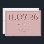 Simple Chic Wedding Non-Photo Save The Date<br><div class="desc">A simple modern save the date card. Personalize this chic rose pink colour design to have your wedding date,  names and details.</div>