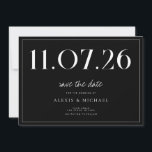 Simple Chic Wedding Non-Photo Save The Date<br><div class="desc">A simple modern save the date card. Personalize this chic black and white design to have your wedding date,  names and details.</div>
