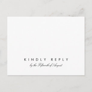 Simple Chic Wedding RSVP Postcard Template