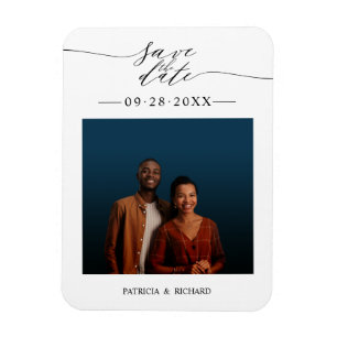 Simple Chic Wedding Save The Date Photo Magnet